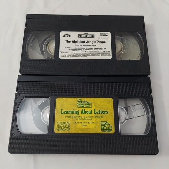 Vintage Sesame Street Learning About Numbers Letters 1986 Lot of 2 VHS Tapes - Picture 3 of 5